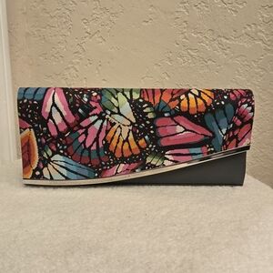 Multicolor Butterfly Pattern Clutch
